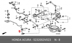 Стойка стабилизатора 52320S3V023 HONDA