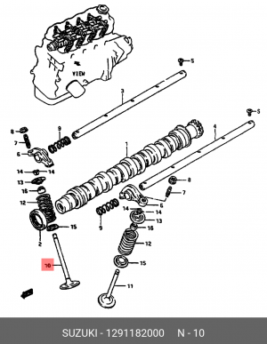 Впускной клапан 12911-82000 SUZUKI