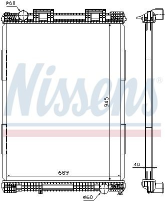 Радиатор, охлаждение двигател 628700 NISSENS
