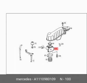 Патрубок дроссельной заслонки A1110980109 MERCEDES BENZ