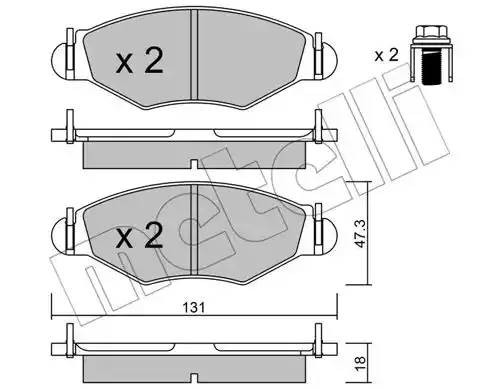 Комплект тормозных колодок, диско 2202540 METELLI