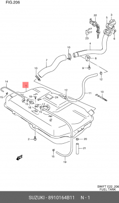 Топливный бак 89101-64B11 SUZUKI