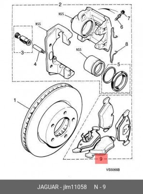 Комплект тормозных колодок, диско JLM11058 JAGUAR
