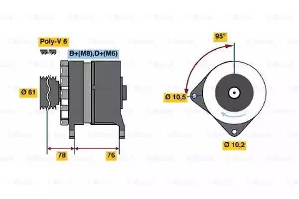 Генератор 0 986 038 330 BOSCH
