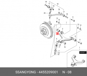 Сайлентблок 4455209001 SSANG YONG