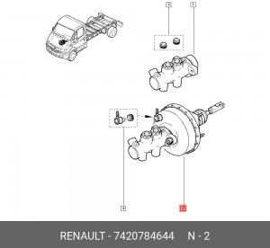Главный тормозной цилиндр 7420784644 RENAULT