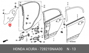 Уплотнитель двери 72821SNAA00 HONDA