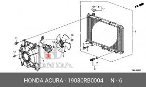 Вентилятор охлаждения радиатора ДВС 19030RB0004 HONDA