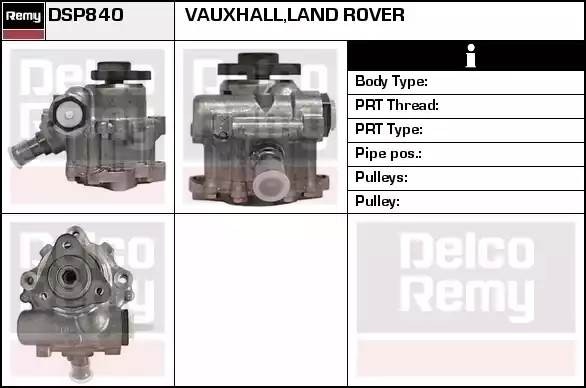 Гидравлический насос, рулевое управление DSP840 DELCO REMY