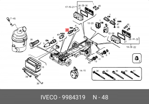 Выключатель, фара заднего хода 9984319 IVECO