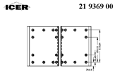 Комплект тормозных башмаков, барабанные тормоза 21936900 ICER