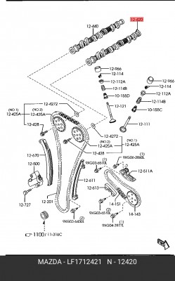 Распредвал LF17-12-421 MAZDA