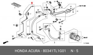 Трубка кондиционера 80341TL1G01 HONDA