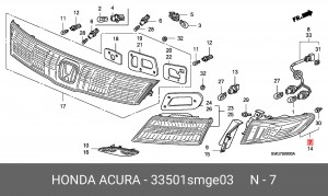 Фонарь задний 33501SMGE03 HONDA