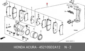 Тормозной суппорт 45210SD2A12 HONDA