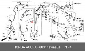 Шланг воздушный 80311SWAA01 HONDA