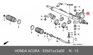 Рулевой механизм 53601SZ3A00 HONDA