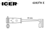 Датчик износа тормозных колодок 610370E ICER