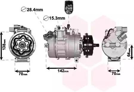 Компрессор, кондиционер 5800K087 VAN WEZEL