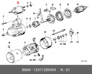 Реле, стартер 12 41 1 289 494 BMW