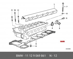 Комплект прокладок, головка цилиндра 11 12 9 069 861 BMW