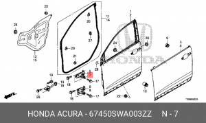 Петля - шарнир открывания двери 67450SWA003ZZ HONDA
