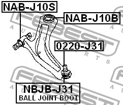 Сайлентблок NAB-J10S FEBEST