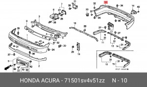 Бампер задний 71501SV4V51ZZ HONDA