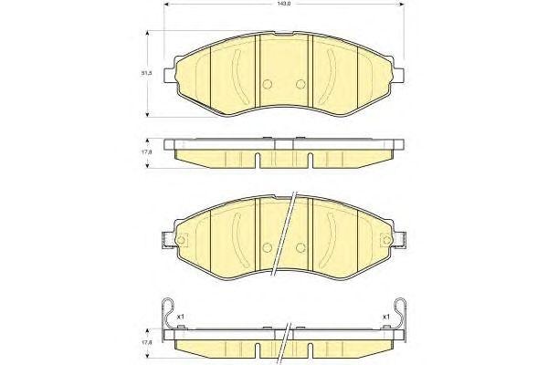 Комплект тормозных колодок, диско 6133479 GIRLING