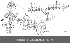 несущий / направляющий шарнир 51220SB0003 HONDA