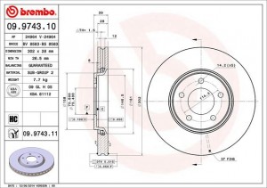 Тормозной диск 09.9743.10 BREMBO