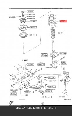 Пружина подвески LB94-34-011 MAZDA