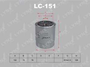 Фильтр масляный двигателя LC-151 LYNXAUTO