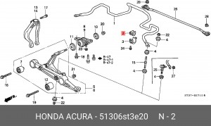 Втулка стабилизатора 51306ST3E20 HONDA