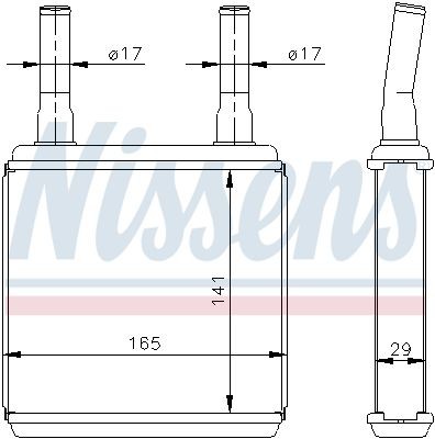 Теплообменник, отопление салона 77605 NISSENS