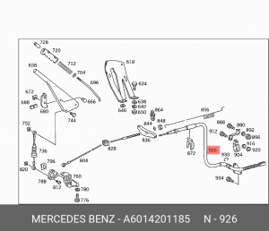 Трос ручного тормоза A6014201185 MERCEDES BENZ