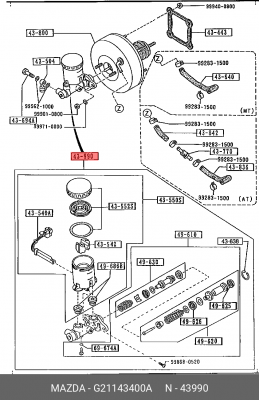 Главный тормозной цилиндр G21143400A MAZDA