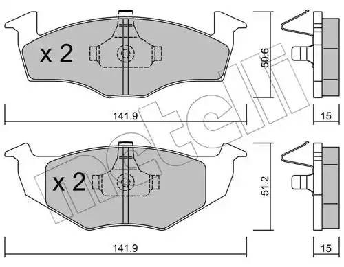 Комплект тормозных колодок, диско 22-0206-2 METELLI