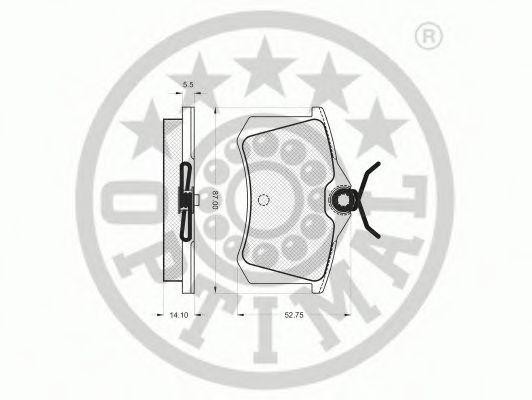 Комплект тормозных колодок, диско 9849 OPTIMAL