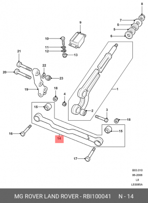Тяга / стойка, подвеска колеса RBI100041 LAND ROVER
