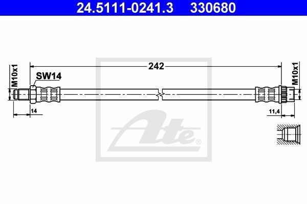 Тормозной шланг 24.5111-0241.3 ATE