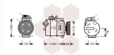 Компрессор, кондиционер 0300K247 VAN WEZEL