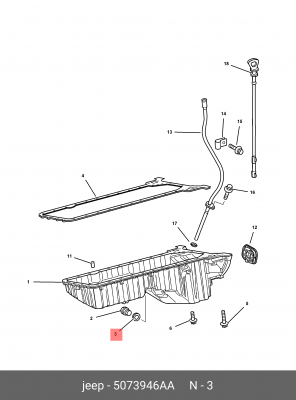Уплотнительное кольцо, резьбовая пр 5073 946AA CHRYSLER