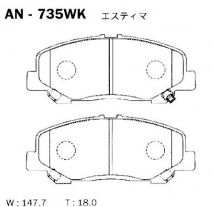 Колодки тормозные дисковые AN735WK AKEBONO