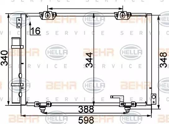 Конденсатор, кондиционер 8FC351038731 HELLA