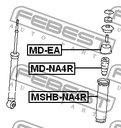 Отбойник амортизатора подвески MD-NA4R FEBEST