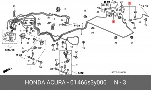 Тормозной шланг 01466S3Y000 HONDA
