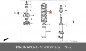 Пружина подвески 51401SV1A52 HONDA