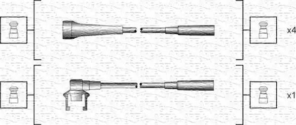 Ккомплект проводов зажигания 941318111145 MAGNETI MARELLI