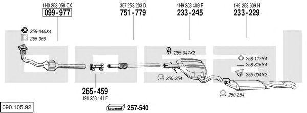 Система выпуска ОГ 09010592 BOSAL